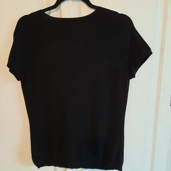 Talbot's black v neck short sleeve sweater, size small - Picture 5 of 5